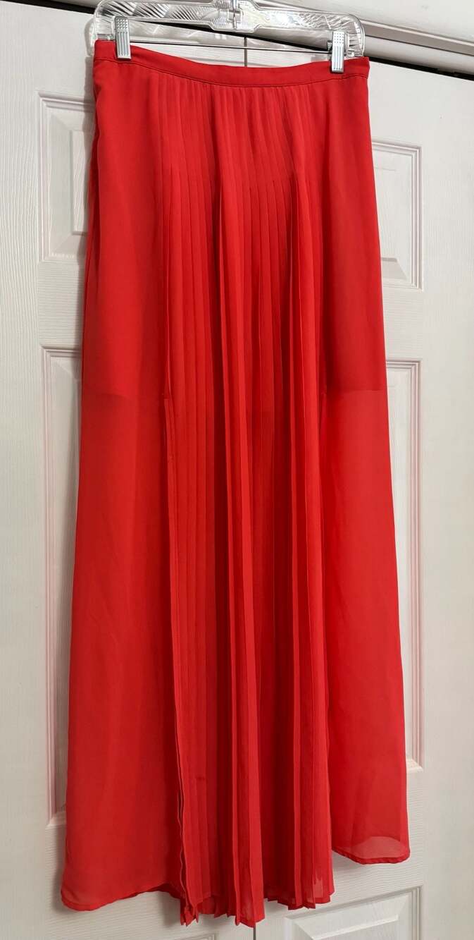 Love 21 Coral Pleated Maxi Skirt Size M